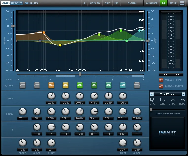 Interface de l'égaliseur DMG Audio EQuality