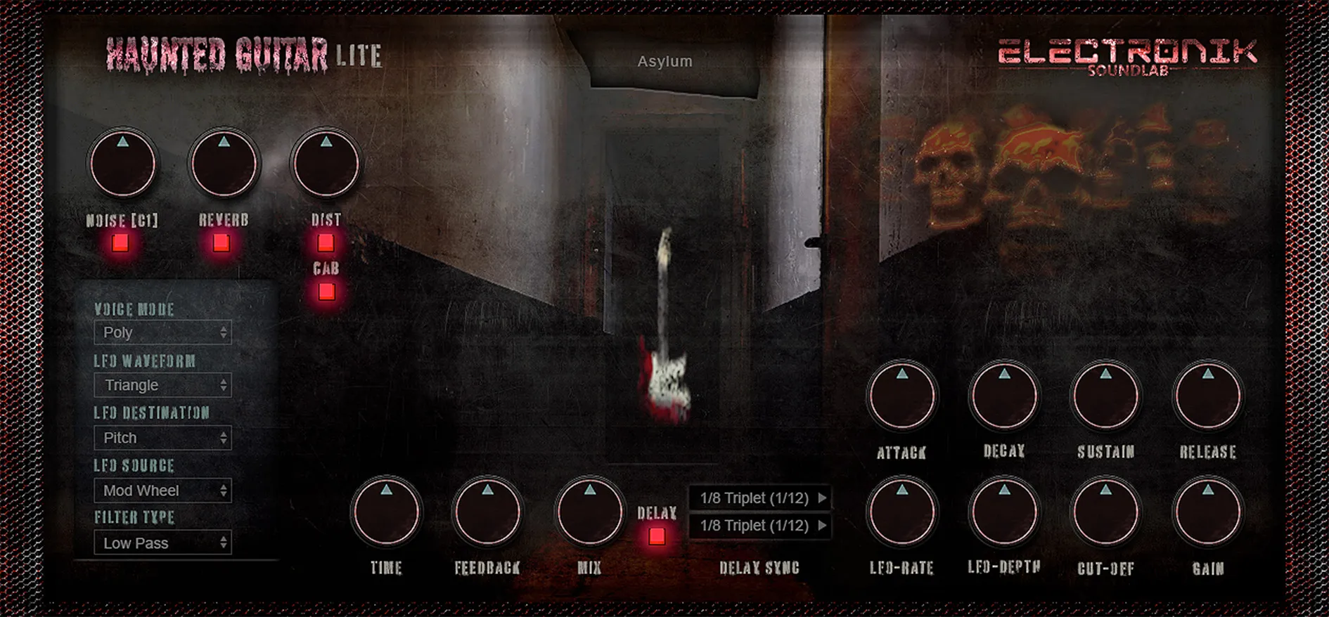 Interface du VST de guitare gratuit Haunted Guitar Lite