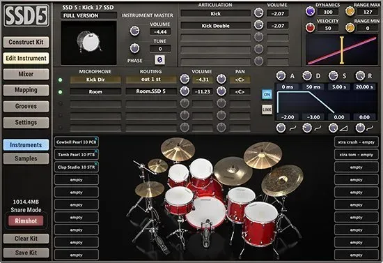 Interface du VST de batterie gratuit Steven Slate Drums 5.5 Free