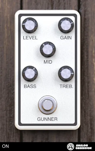 Interface du plugin d'overdrive gratuit Gunner d'Analog Obsession