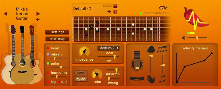 Interface du VST de guitare gratuit Spicy Guitar