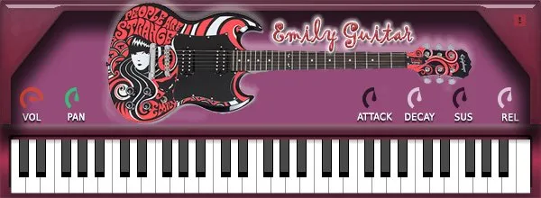 Interface du VST de guitare électrique gratuit Cute Emily Guitar