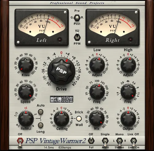 Interface du compresseur PSP VintageWarmer2