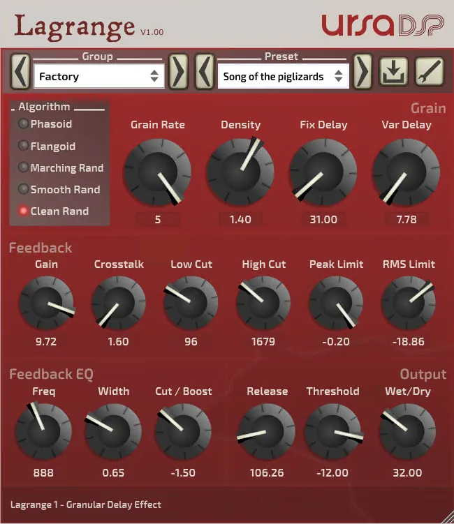 Interface du delay granulaire gratuit Lagrange