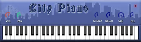 Interface du VST de piano gratuit City Piano